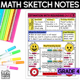 4th Grade Math Estimation and Rounding Whole Number Sketch Notes