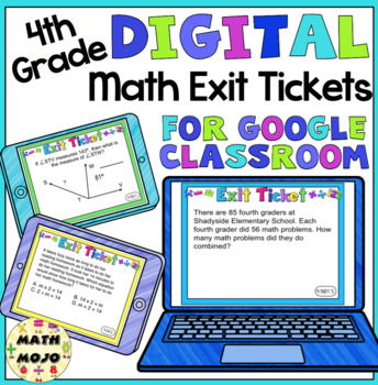 Preview of 4th Grade Math Exit Slips: Digital All Standards Bundle