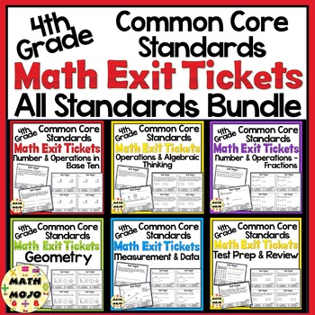 Preview of 4th Grade Math Exit Slips: Printable and Digital All Standards Bundle