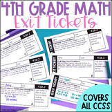 4th Grade Year Long Math Exit Tickets Long Divison, Multip