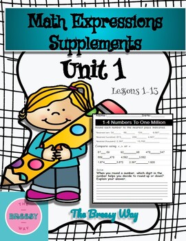Preview of 4th Grade Math Expression Unit 1 supplemental worksheets