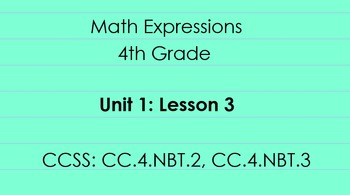 Preview of 4th Grade Math Expressions Unit 1: Lesson 3