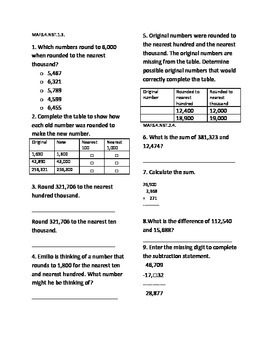 fsa math practice test questions 6th grade answer sheet