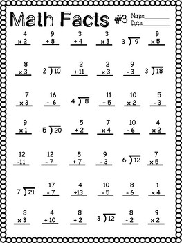 4th Grade Math Fact Assessments by My Basset Ate My Lesson Plans
