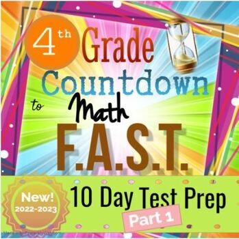 Preview of 4th Grade Math Florida F.A.S.T. 10-Day Test Prep PM2/PM3, NO PREP! PRINT AND GO!