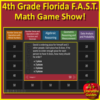 Preview of 4th Grade Math Florida FAST Game PM3 Spiral Review Using Florida BEST 