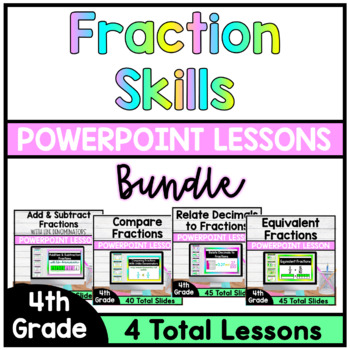 Preview of 4th Grade Math - Fraction Skills PowerPoint Lessons - Bundle