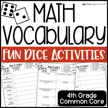Preview of 4th Grade Math Fun Interactive Vocabulary Dice Activity - EDITABLE