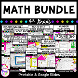 4th Grade Math Year Long Curriculum Bundle Print Digital W