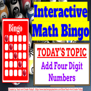 Preview of 4th Grade Math Game Bingo Activities BUNDLE #1  Add and Subtract