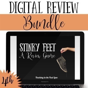 Preview of 4th Grade Math Game Bundle - Stinky Feet Review Activities for Test Prep Review