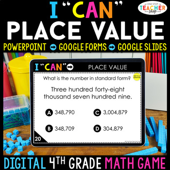 4Th Grade Math Game Digital | Place Value | Distance Learning | Tpt