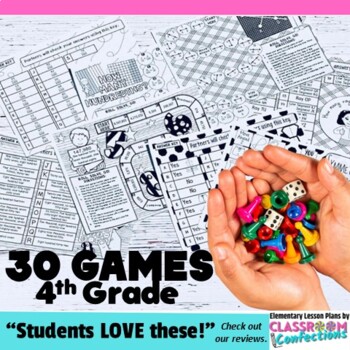 Preview of 4th Grade Math Stations Fun Math Review Games for Centers or Test Prep