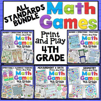Preview of 4th Grade Math Games All Standards Bundle