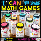 4th Grade Math Games BUNDLE - Math Centers & Math Test Pre