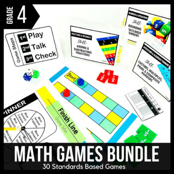 4th Grade Math Centers | 4th Grade Math Games BUNDLE - Ready Set Play