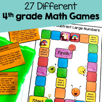 4th Grade Math Games Bundle | 4th Grade Math Centers by Hello Learning