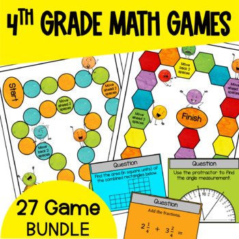 Preview of 4th Grade Math Games - Math Board Games for Practice, Review & Math Centers