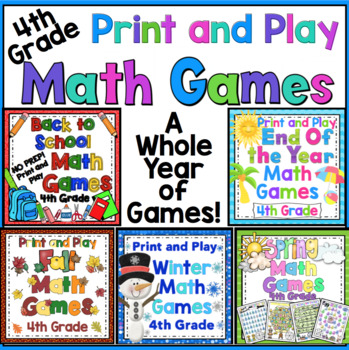 Preview of 4th Grade Math Games For the Entire Year Mega Bundle
