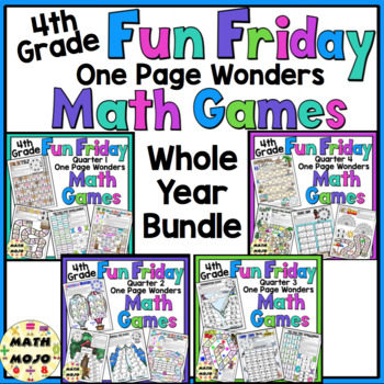 Preview of 4th Grade Math Games Fun Friday One Page Wonders Math Games & Centers BUNDLE