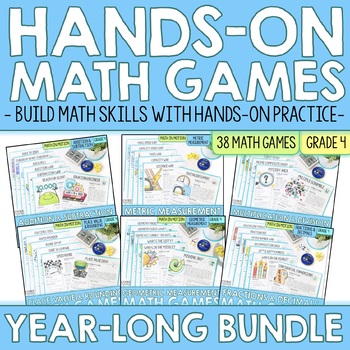 Preview of 4th Grade Math Games | Hands-On Learning for Workshop and Centers | Bundle