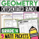 4th Grade Math Geometry Worksheets Bundle