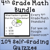 4th Grade Math Google Classroom™ Digital Quiz Bundle Googl
