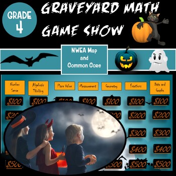 Preview of 4th Grade Math Halloween Game Show for NWEA MAP and Common Core