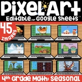 4th Grade Math Seasonal Mystery Pixel Art on Google Sheets