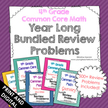 Preview of 4th Grade Math Homework - Fourth Grade Spiral Review - Printable Worksheets