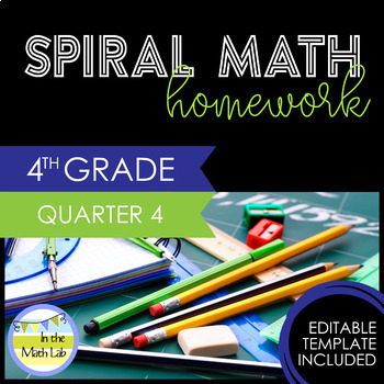 Preview of 4th Grade Math Homework Quarter 4 Spiral Math Review