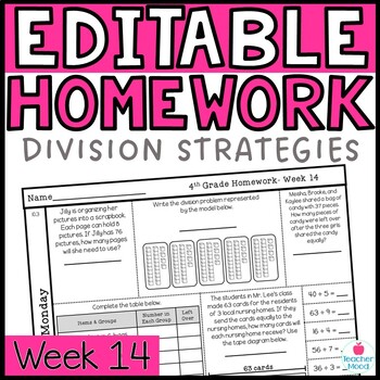 4th Grade Math Homework Week 14  Partial Quotients by Shae Hare