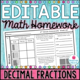 4th Grade Math Homework Week 23 | Fractions and Decimals