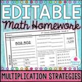 4th Grade Math Homework Week 9 | Box Method and Area Model