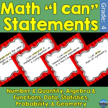 Preview of 4th Grade Math I Can Statements