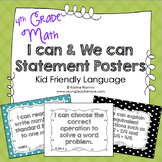 I Can Statements 4th Grade Math Posters | I Can & We Can -