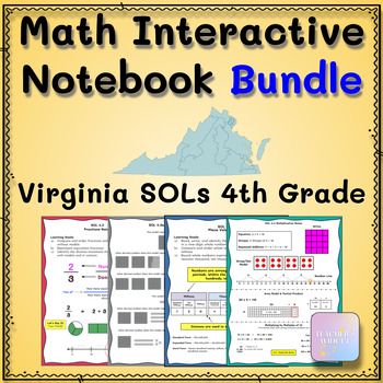 Preview of 4th Grade Math SOL End of Year Review Complete Year Bundle!