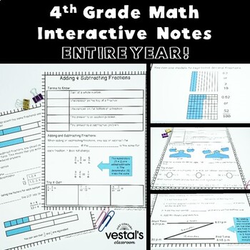 Preview of 4th Grade Math Interactive Notes {Digital & PDF Included}