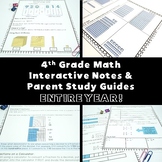 4th Grade Math Interactive Notes & Parent Study Guides - V