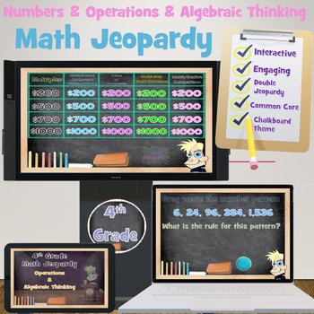 Preview of 4th Grade Math Jeopardy: Number Operations & Algebraic Thinking (CCS - OA)