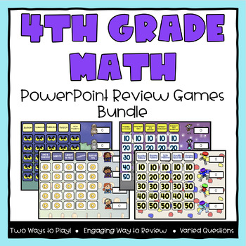 Preview of 4th Grade Math Jeopardy Review Games Bundle