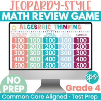 4th Grade Math Jeopardy-Style Review Game Operations & Algebraic Thinking