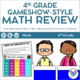 4th Grade Math Jeopardy-Style Review Game PRINT AND DIGITAL