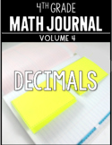 4th Grade Math Journal Decimals