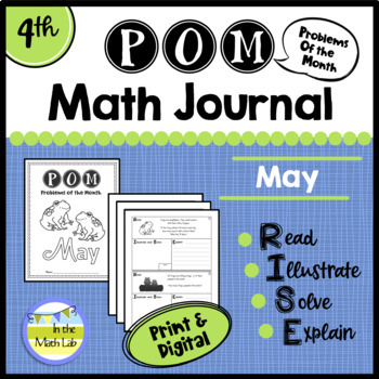 Preview of 4th Grade Math Word Problems MAY Journal - 3 Formats Included