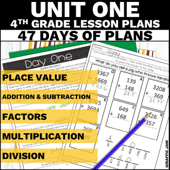 Preview of 4th Grade Math Lesson Plans Bundle for 4th Grade Place Value Unit