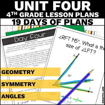 Preview of 4th Grade Math Lesson Plans Bundle for 4th Grade Geometry Unit