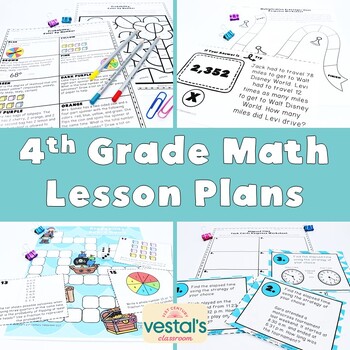 Preview of 4th Grade Math Lesson Plans – *NEW* 2023 Virginia SOL Aligned – ENTIRE YEAR!