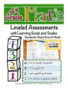 Preview of 4th Grade Math Leveled Assessment for Differentiation - Growth Mindset Activity