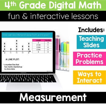 Preview of 4th Grade Math Measurement 4.MD.1 4.MD.2 4.MD.4 Digital Math Activities